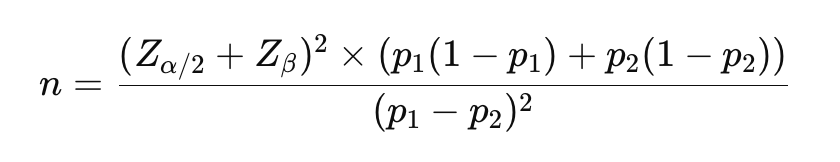 Formula calcolo numerosità campione